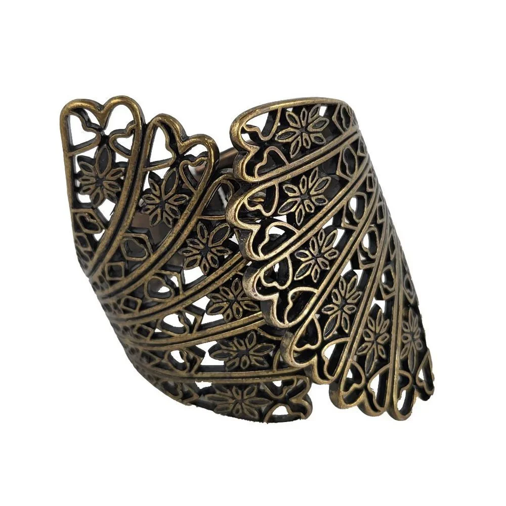 Antique Bronze Tone Metal Clamper Bracelet - Picture 1 of 3